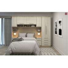 Guarda Roupa Dormitório Modulado Master Casal 1,38 m - Avelã Rústico e Ártico Rústico - Luciane M01