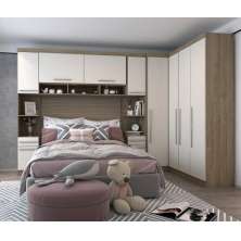 Guarda Roupa Dormitório Modulado Master Casal 1,38 m Canto - Avelã Rústico e Areia - Luciane M19