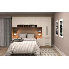 Guarda Roupa Dormitório Modulado Master Casal 1,58 m Queen - Avelã Rústico e Areia - Luciane M01