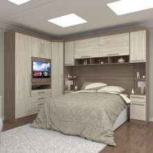 Guarda Roupa Dormitório Modulado Master Casal Queen 1,58 m Canto c/ Painel Giratório p/ TV - Luciane M14