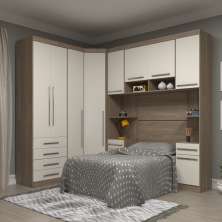Guarda Roupa Dormitório Modulado Master Solteiro Canto - Roupeiro Luciane M02