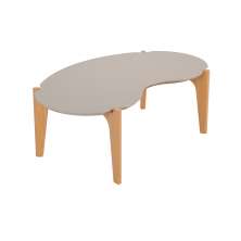 Mesa de Centro Oval Kiev Off White Freijó