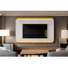 Painel Marrocos 207Cm P/ Tvs Até 75" - Jequitiba/ Off White Perolizado