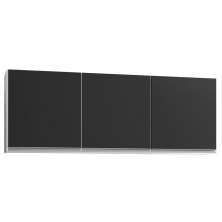 Armário Aéreo 150cm 3 Portas Argélia Branco/Preto - Lumil