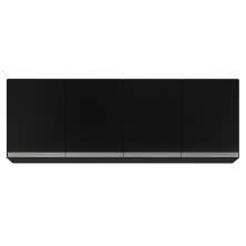 Armário Aéreo 160cm 4 Portas Nevada Preto - Lumil Móveis
