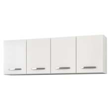 Armário Aéreo Panamá 04 Portas 160cm Branco/Castanho - Lumil Móveis