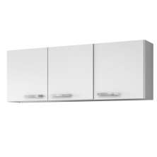 Armário Aéreo Parma 150cm 3 Portas Branco/Castanho - Lumil Móveis