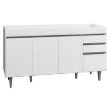 Balcão Gabinete de Pia sem Tampo 150cm 4 Portas 2 Gavetas Marrocos Branco - Lumil