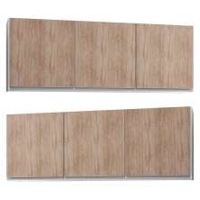 Kit 2 Armários Aéreos 150cm 3 Portas Argélia Branco/Castanho - Lumil