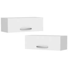 Kit 2 Armários Aéreos Geladeira Veneza 70cm 1 Porta Branco - Lumil Móveis