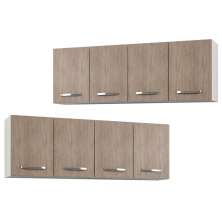 Kit 2 Armários Aéreos Panamá 4 Portas 160cm Branco/Castanho - Lumil Móveis