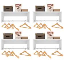 Kit 4 Nichos Cabideiros Suspensos Berlim Branco - Lumil Móveis