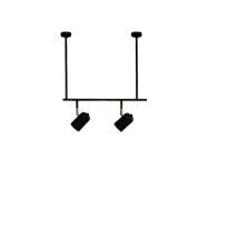 Trilho de Teto com 2 Spots Ewa Preto com Extensor 50cm
