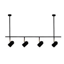 Trilho de Teto com 4 Spots Ewa Preto com Extensor 1 metro