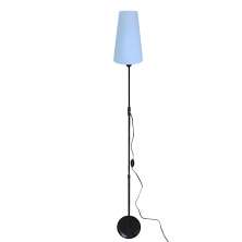 Luminária De Chão Com Cúpula De Tecido Cone - Coluna De Luz - Base Preto Cúpula  Branca