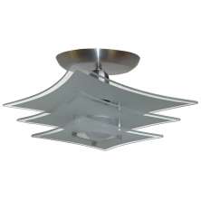 Lustre Luminária Plafon Japonês com 03 Vidros na cor Branco (Fosco) Ideal para Sala, Quarto, Cozinha, Banheiro - 30cm
