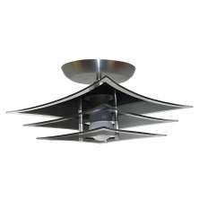 Lustre Luminária Plafon Japonês com 03 Vidros na cor Preto Ideal para Sala, Quarto, Cozinha, Banheiro - 30cm