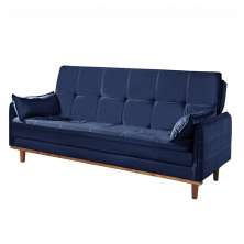 Sofá-Cama Casal 3 Lugares Tokio Suede Azul