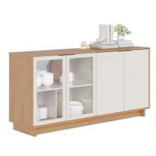 Aparador Buffet Para Sala de Jantar 04 Portas Áustria C04 Freijó Off White - Lyam Decor