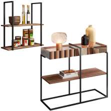 Aparador Decorativo Espelhado com Prateleira Multiuso Industrial D01 Design Demolição - Lyam Decor