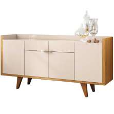 Aparador Para Sala Buffet Com 04 Portas 02 Gavetas Havana B01 Off White Cinamomo - Lyam Decor