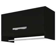 Armário Multiuso Aéreo Cabideiro Grécia L03 Preto - Lyam Decor