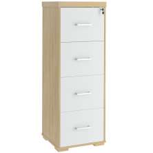 Armário Multiuso Office Arquivo 4 Gavetas Atria Executiva 132cm A02 Carvalho Branco - Lyam Decor