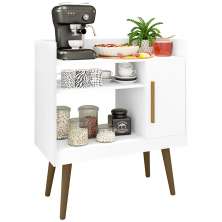 Balcão Aparador Buffet Para Café 01 Porta B02 Branco - Lyam Decor