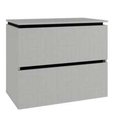 Balcão Gabinete Para Banheiro 80 cm 03 Gavetas Urban B06 Argento Preto - Lyam Decor
