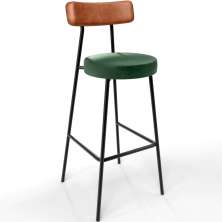 Banqueta Alta Bar Cozinha Sala De Jantar Milão L02 Couríssimo Camel Facto Verde - Lyam Decor