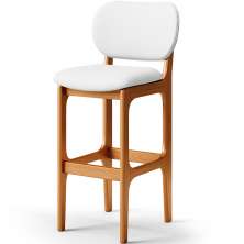 Banqueta Alta Bar Cozinha Sala Jantar Fixa Betta L02 Imbuia Facto Branco - Lyam Decor