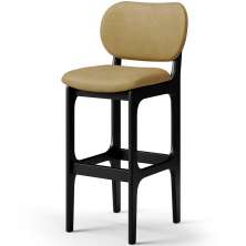 Banqueta Alta Bar Cozinha Sala Jantar Fixa Betta L02 Preto Couríssimo Casco Fendi - Lyam Decor