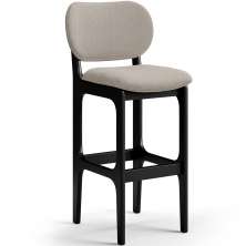Banqueta Alta Bar Cozinha Sala Jantar Fixa Betta L02 Preto Linho Bege - Lyam Decor