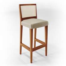 Banqueta Alta Para Cozinha Encosto em Tela Branco Zion L02 Facto Pérola Metalizado - Lyam Decor