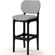 Banqueta Alta Para Cozinha Madeira Fixa Betta L02 Preto Facto Cinza - Lyam Decor