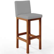 Banqueta Alta Para Cozinha Sala De Jantar Fixa Alya L02 Facto Cinza - Lyam Decor