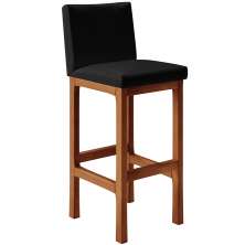 Banqueta Alta Para Cozinha Sala De Jantar Fixa Alya L02 Facto Preto Metalizado - Lyam Decor