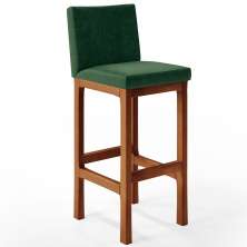 Banqueta Alta Para Cozinha Sala De Jantar Fixa Alya L02 Facto Verde Musgo - Lyam Decor
