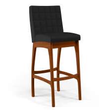 Banqueta Alta Para Cozinha Sala De Jantar Fixa Mila B04 Facto Preto Fosco - Lyam Decor