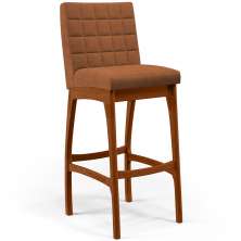Banqueta Alta Para Cozinha Sala De Jantar Fixa Mila L02 Bouclê Terracota - Lyam Decor