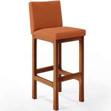 Banqueta Alta Para Cozinha Sala de Jantar Fixa Alya L02 Tecido Terracota - Lyam Decor