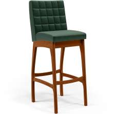 Banqueta Alta Para Cozinha Sala de Jantar Fixa Mila L02 Facto Verde Musgo - Lyam Decor