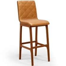 Banqueta Alta Para Cozinha Sala de Jantar Fixa Zoe B04 Couríssimo Whisky - Lyam Decor