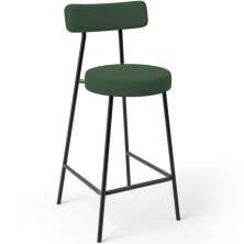 Banqueta Baixa Bar Cozinha Sala De Jantar Estrutura Em Aço Milão L02 Suede Verde Musgo - Lyam Decor