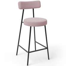 Banqueta Baixa Para Cozinha Sala De Jantar Bar Bancada Milão L02 Bouclê Rosê - Lyam Decor