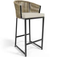 Banqueta Decorativa Para Área Gourmet Cozinha Varanda Corda Náutica Sunset D04 Bege - Lyam Decor