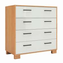 Cômoda com 04 Gavetas Essence D03 Freijó Off White Brilho - Lyam Decor