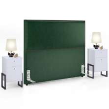 Cabeceira Box King Vicenza 195 Facto Verde Musgo L02 E 2 Mesas De Cabeceira Work Branco - Lyam Decor