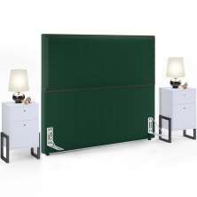 Cabeceira Box King Vicenza 195 cm Bouclê Verde L02 E 02 Mesas De Cabeceira Work Branco - Lyam Decor