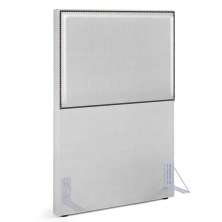 Cabeceira Box Solteiro Com Tachas 100 cm Vicenza L02 Facto Cinza Metalizado - Lyam Decor